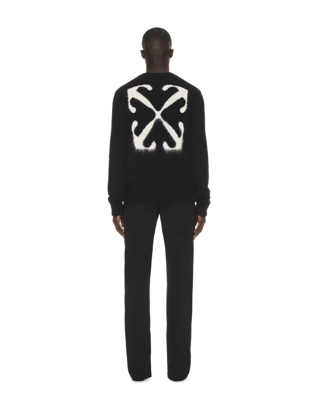 OMHU010F23KNOMHE170F23KNI0011061 SUETER MOHAIR ARROW KNIT CREWNECK BLACK BEIGE "OFF-WHITE" F5M