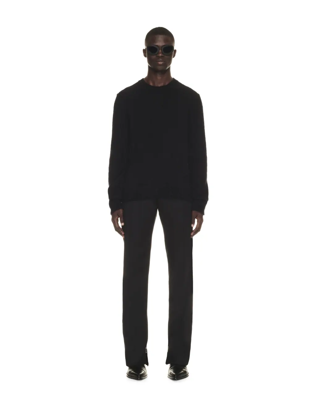 OMHU010F23KNOMHE170F23KNI0011061 SUETER MOHAIR ARROW KNIT CREWNECK BLACK BEIGE "OFF-WHITE" F5M