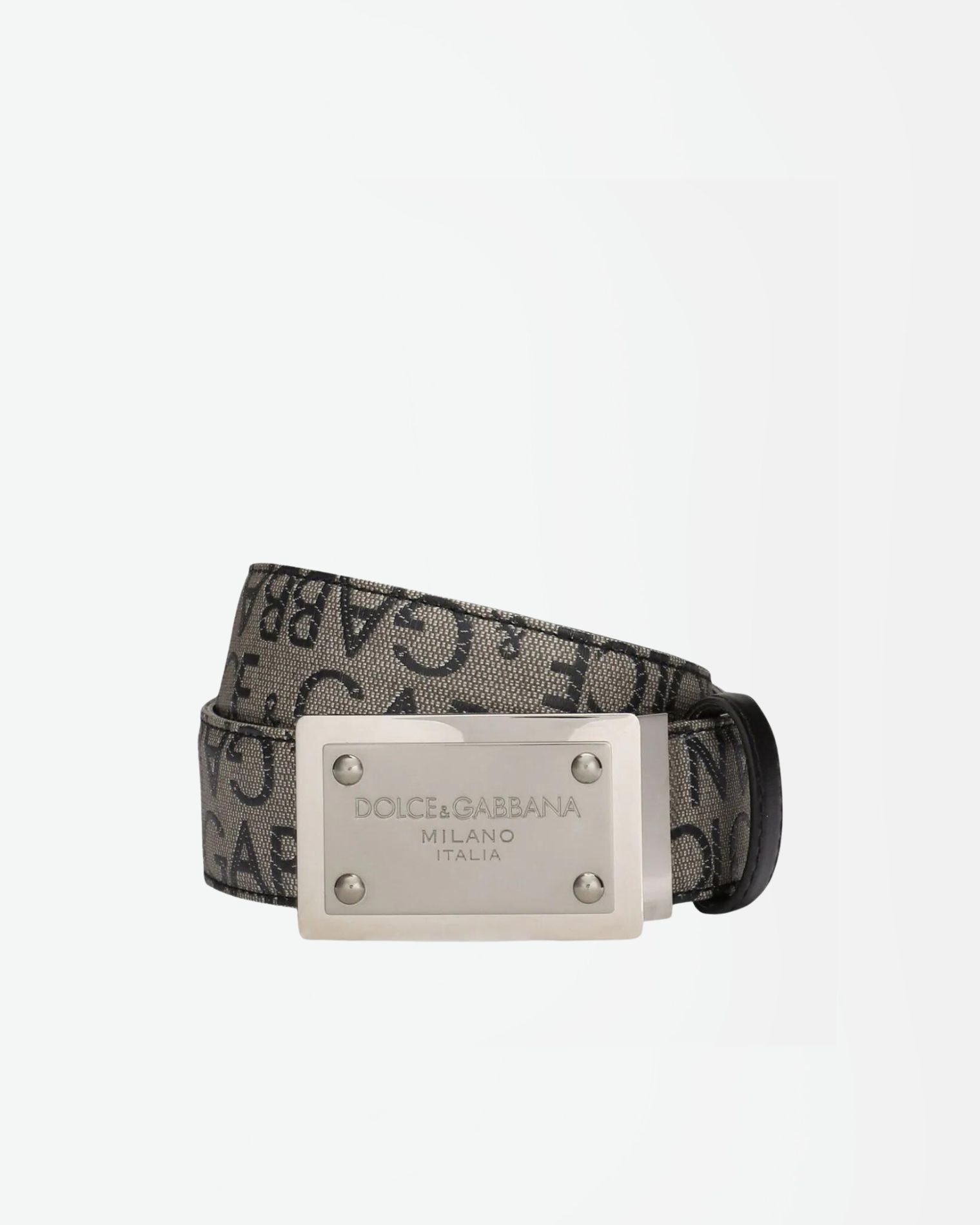 BC4824AJ705 8B969 CINTURÓN PLACA LOGOS PLATA PIEL 3,5 CM DOLCE & GABBANA F5M BEIGE