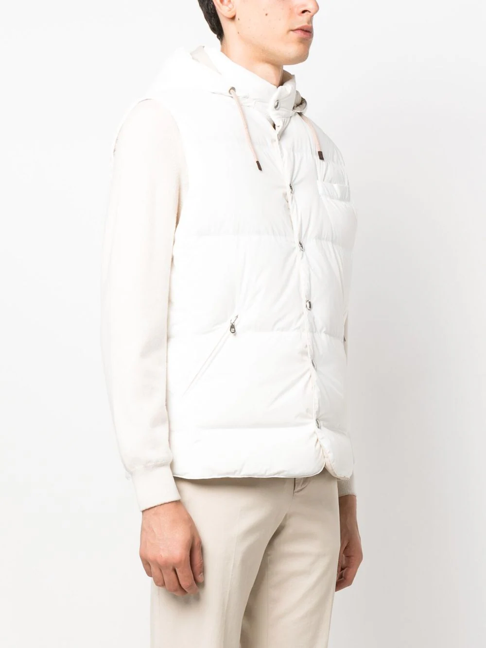 MM4031162 CHALECO PLUMIFERO NYLON CON CAPUCHA "BRUNELLO CUCINELLI" F5M