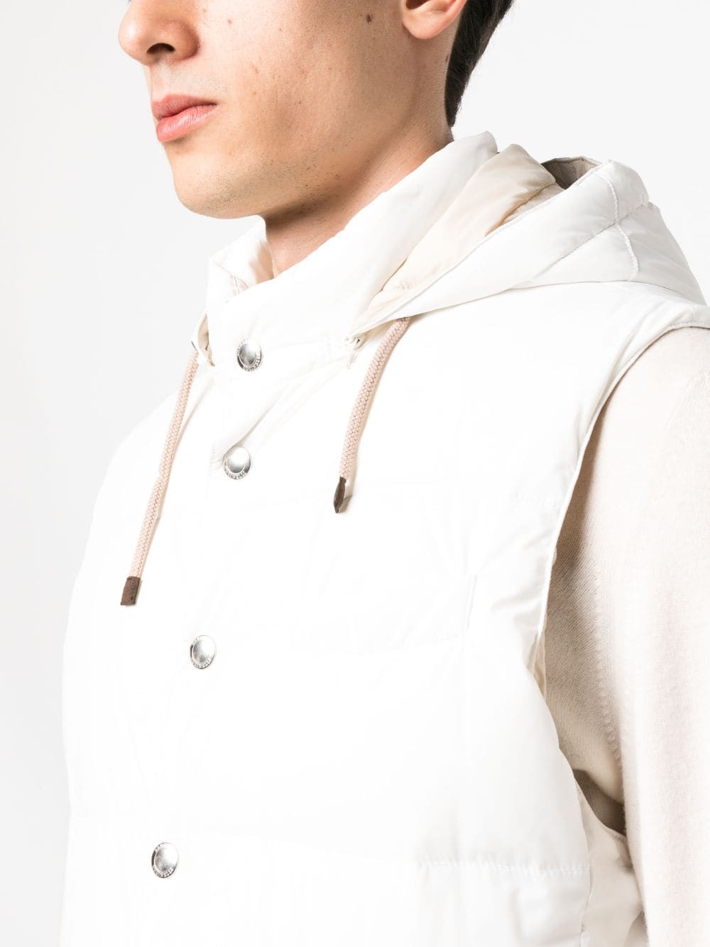 MM4031162 CHALECO PLUMIFERO NYLON CON CAPUCHA "BRUNELLO CUCINELLI" F5M
