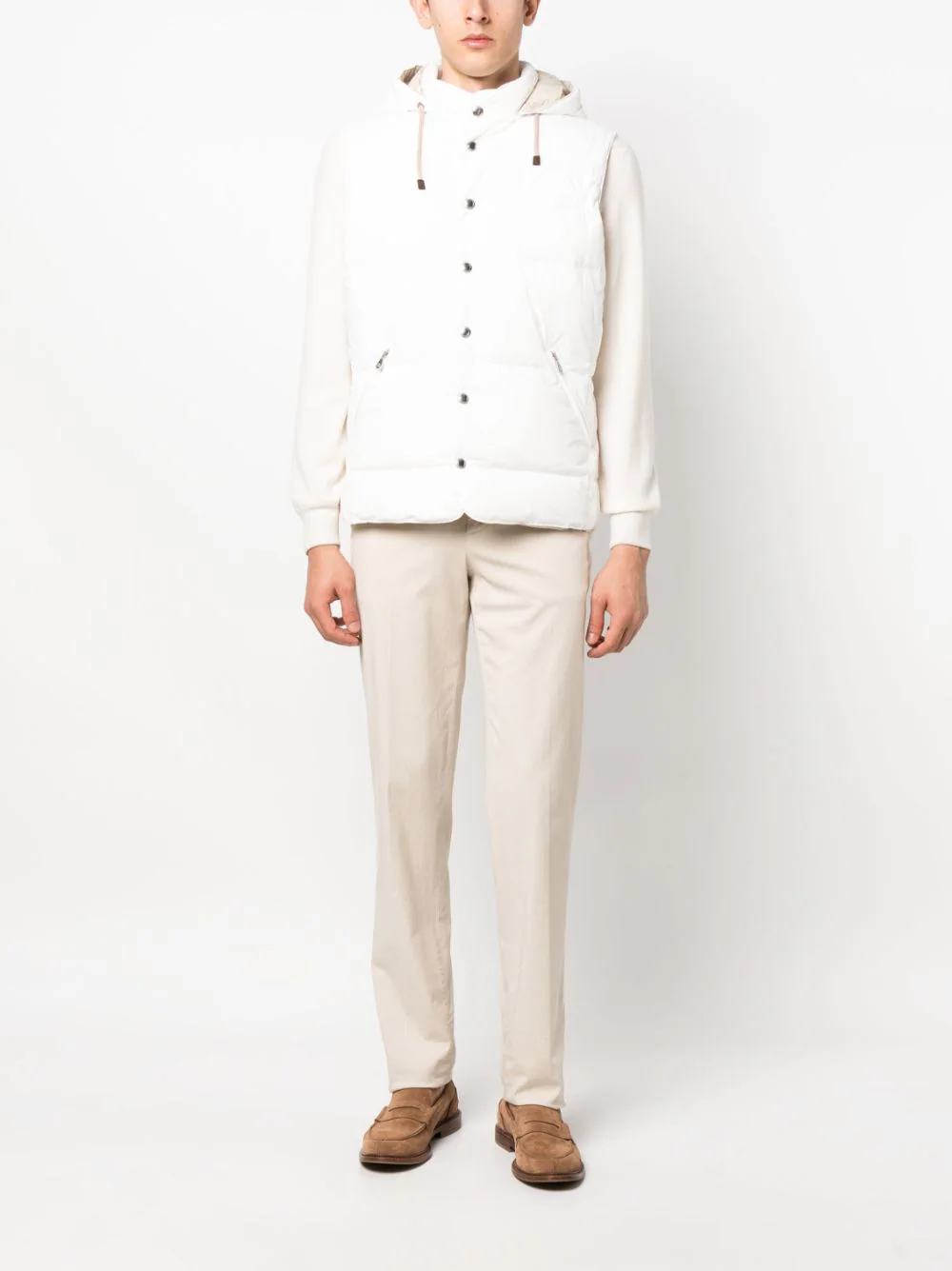 MM4031162 CHALECO PLUMIFERO NYLON CON CAPUCHA "BRUNELLO CUCINELLI" F5M