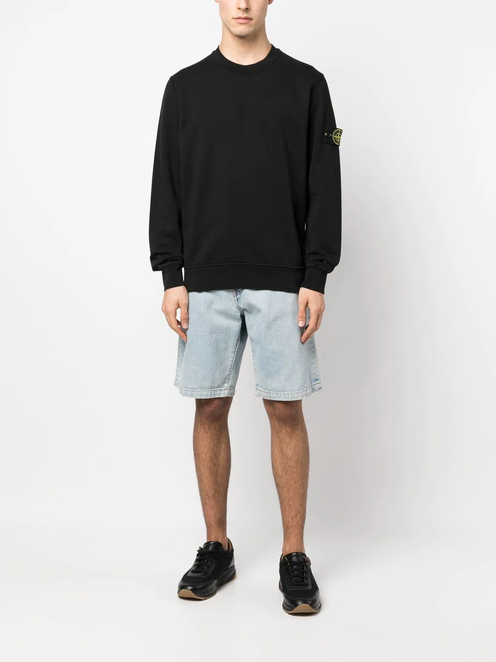 791563051 SUDADERA CUELLO REDONDO  "STONE ISLAND" F5M - negro
