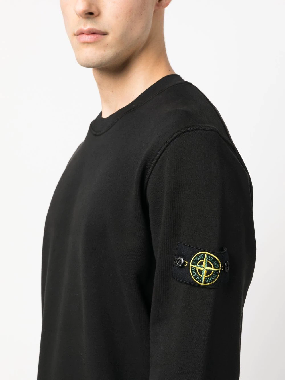 791563051 SUDADERA CUELLO REDONDO  "STONE ISLAND" F5M - negro