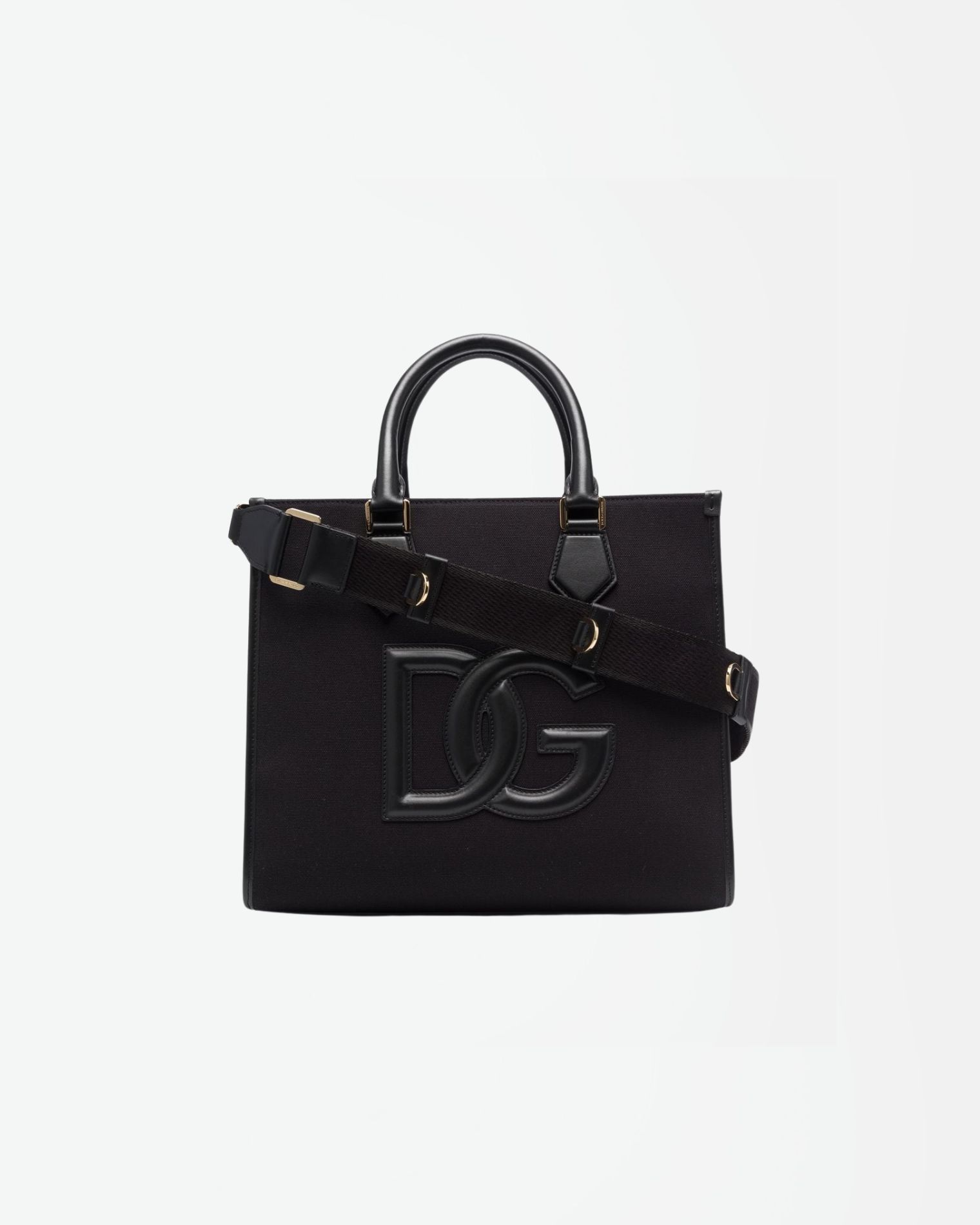 BM2012AA451 BOLSO TOTE PEQUEÑO CANVAS CON LOGO DG DOLCE & GABBANA F3M NEGRO