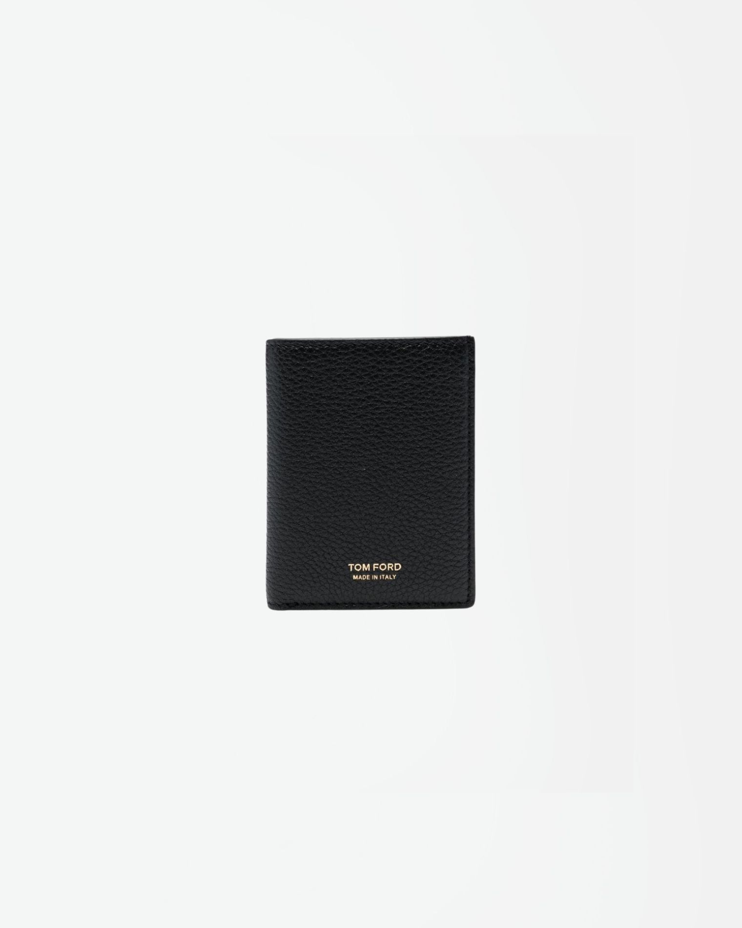 YT279-LCL158G TARJETERO PLEGABLE GRANO SUAVE LOGO TF TOM FORD F5M NEGRO