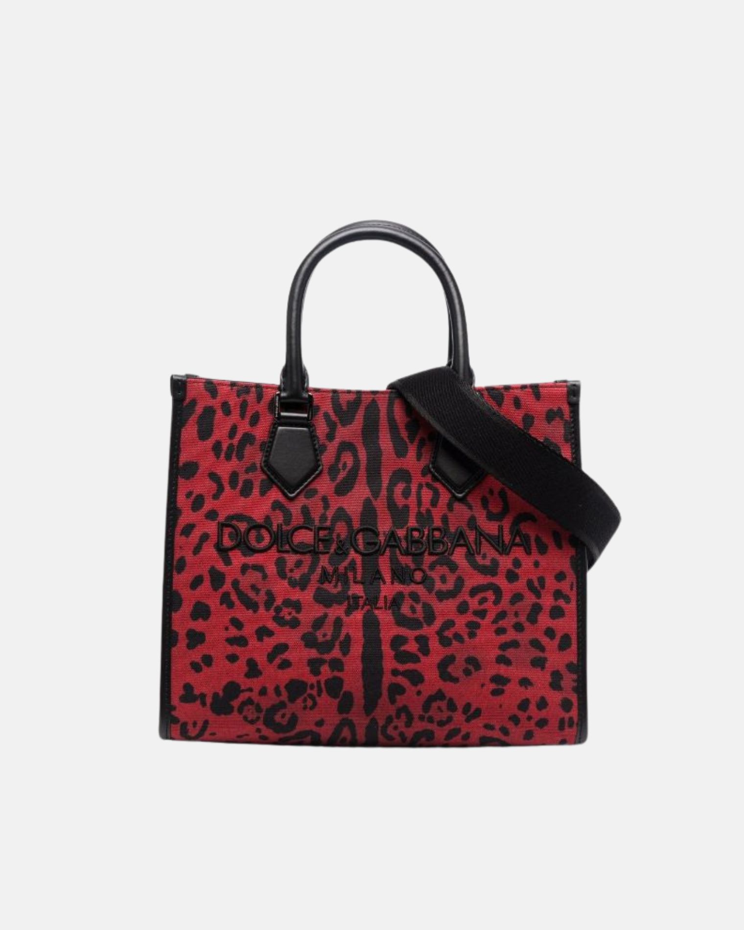 BM2012 AQ966 BOLSO TOTE PRINT LEO ROJO DOLCE & GABBANA ROJO