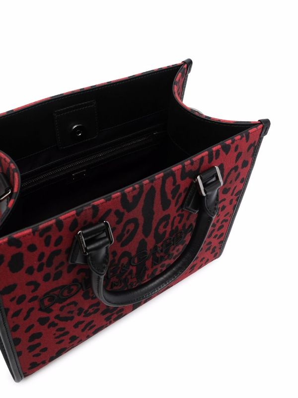 BM2012 AQ966 BOLSO TOTE PRINT LEO ROJO DOLCE & GABBANA ROJO