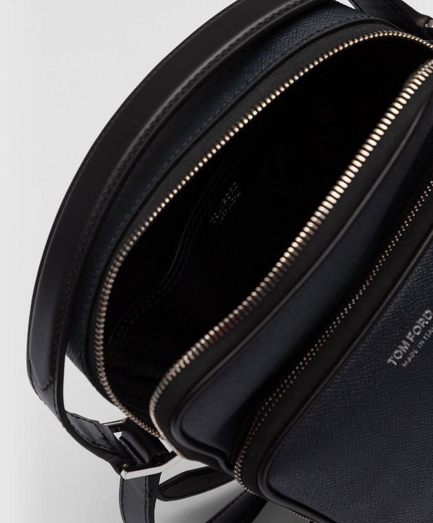 H0465PLCL080 BOLSO MESSENGER PEQUEÑO DOBLE CREMALLERA GRANO PEQUEÑO TOM FORD F3M MARINO