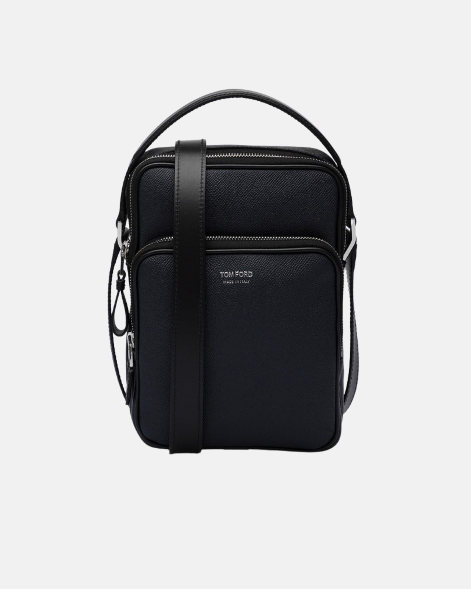 H0465PLCL080 BOLSO MESSENGER PEQUEÑO DOBLE CREMALLERA GRANO PEQUEÑO TOM FORD F3M MARINO