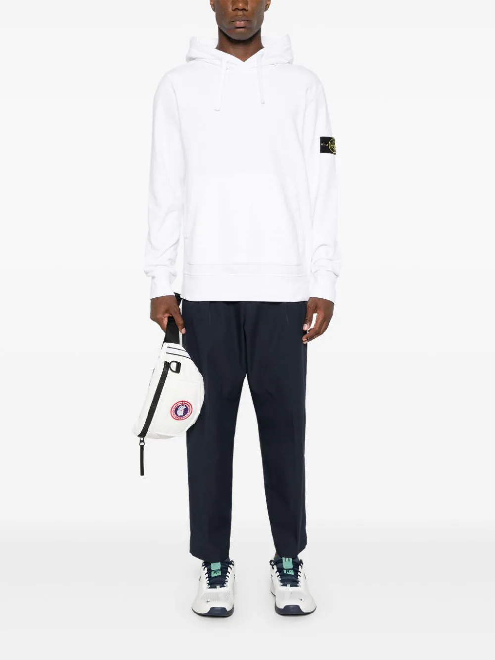 811564151 SUDADERA CAPUCHA STONE ISLAND F6M BLANCO