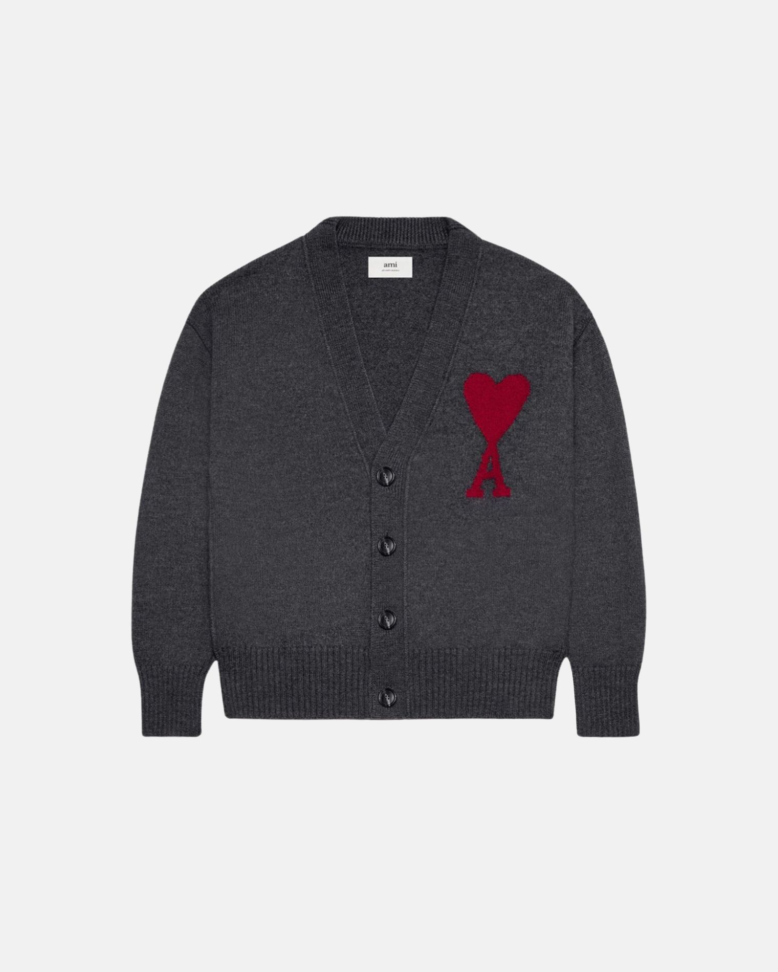 BFUKS006018 CARDIGAN FIELTRO LANA DE COEUR AMI PARIS S6M GRIS ROJO