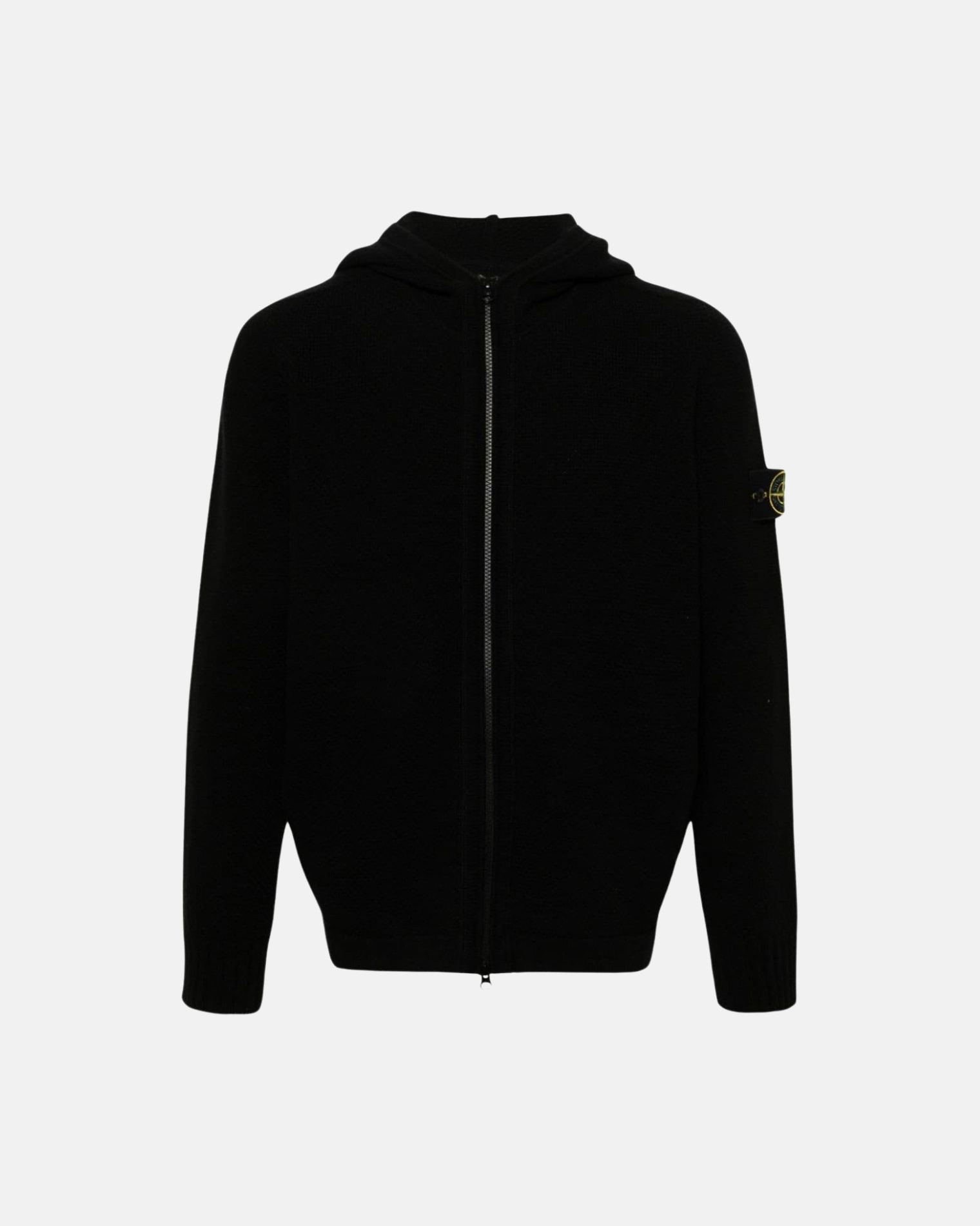 8115567A3 CARDIGAN CREMALLERA LANA CAPUCHA STONE ISLAND F6M NEGRO