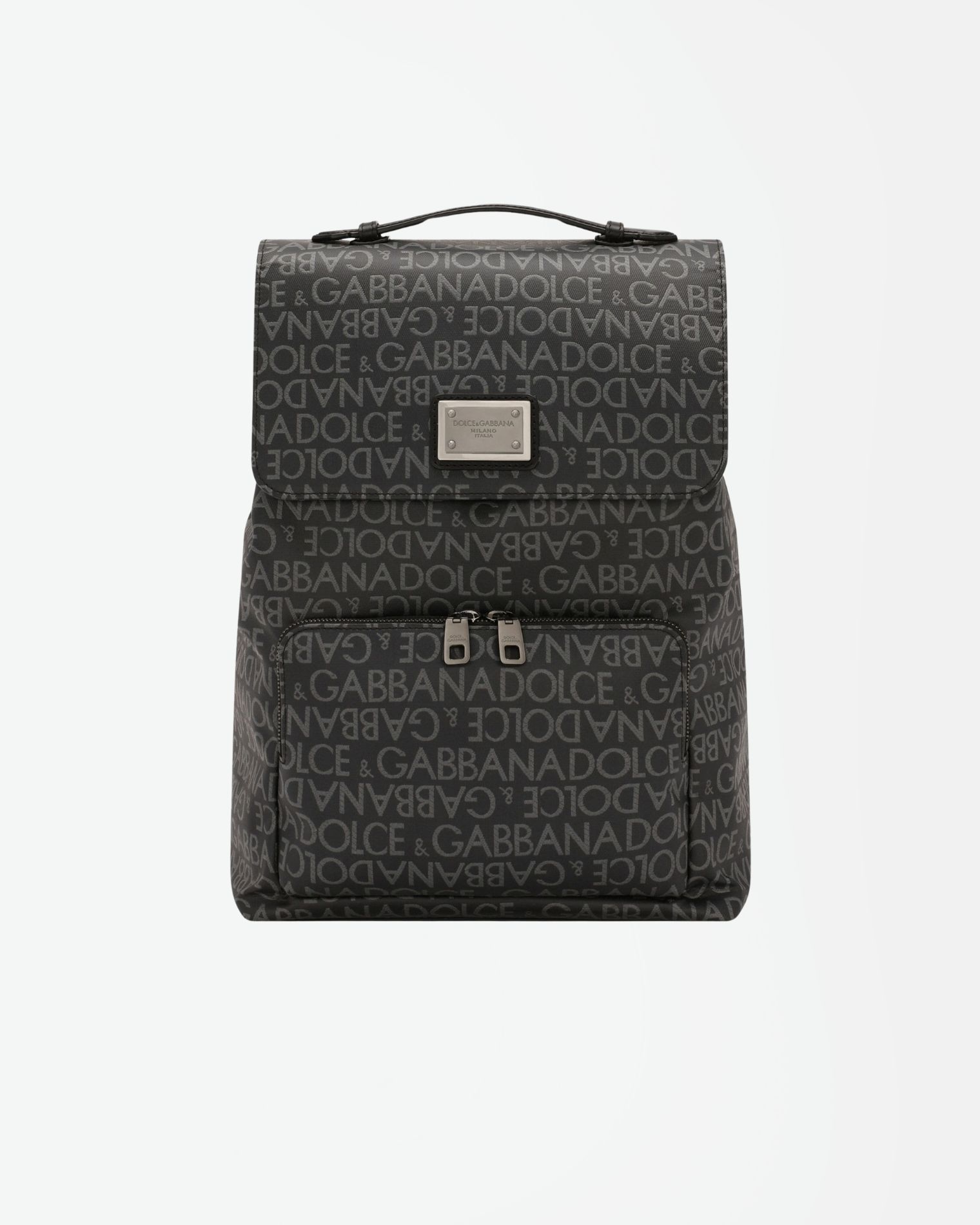 BM2334AJ705 MOCHILA LOGOS GRABADO Y PLACA DOLCE & GABBANA F7M NEGRO GRIS