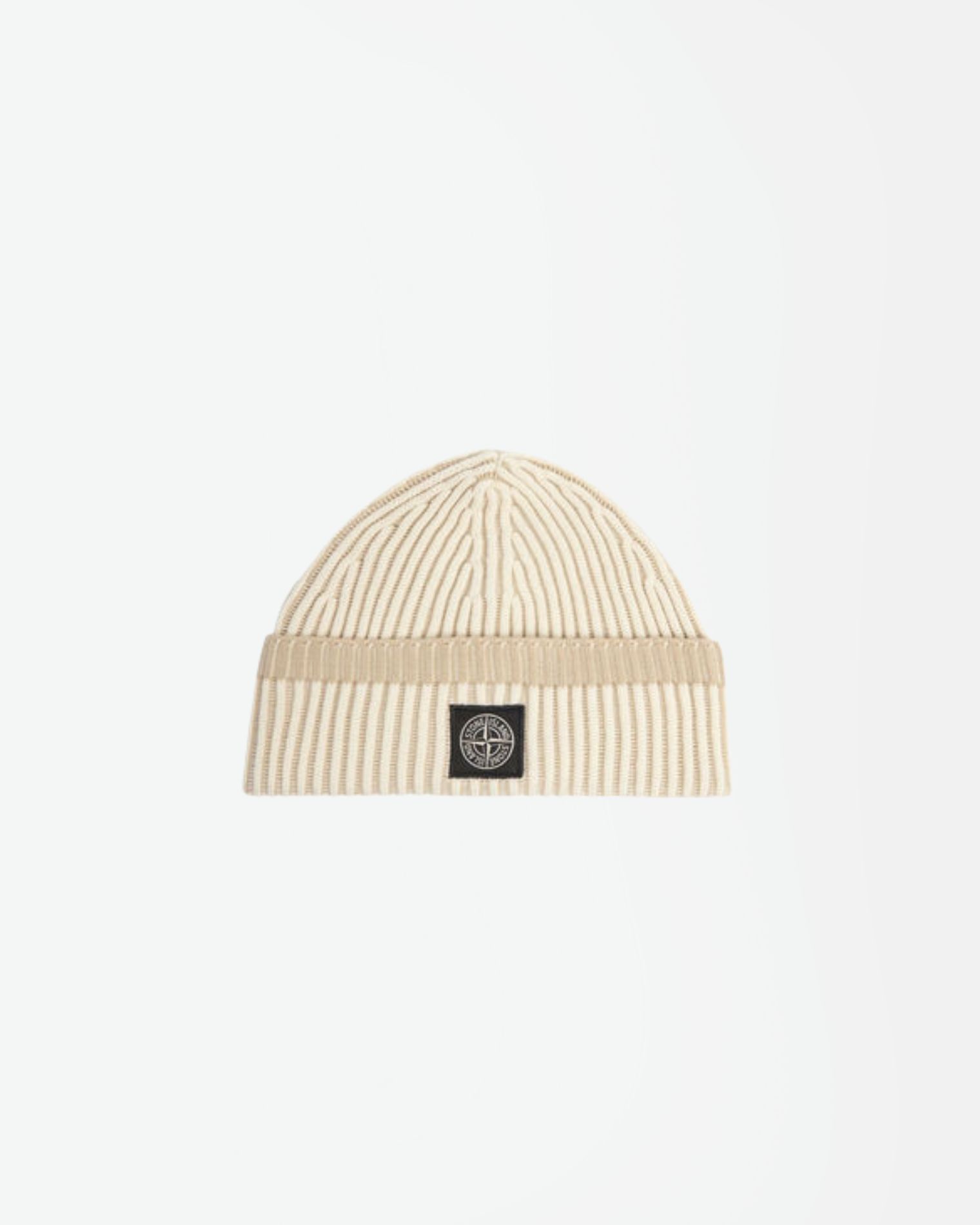 8115N12C5V0M65 GORRO LANA VANISADO LOGO STONE ISLAND F7M CRUDO