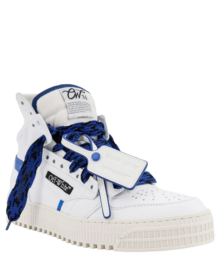 OMIA065S245LEA0050146 SNEAKER "3.0 OFF COURT CALF LEATHER WHITE NAVY BLUE"  "OFF-WHITE" S6M