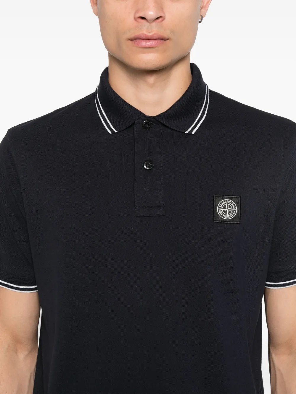 K1S1522002SCS0018 POLO PIQUÉ STRECHT "STONE ISLAND" S8M  - marino