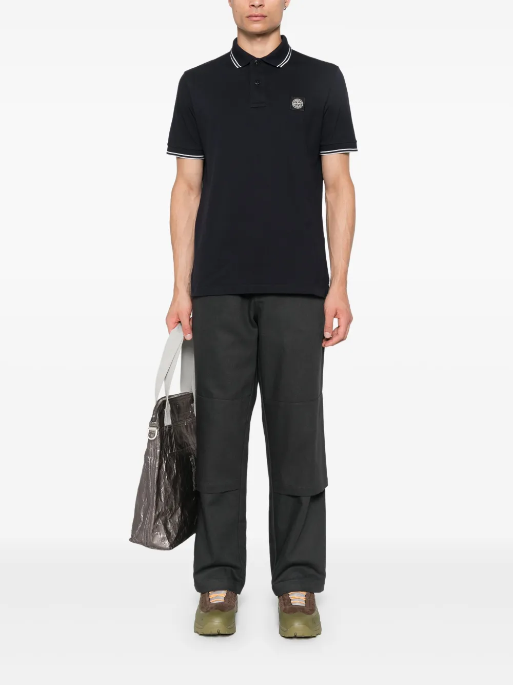 K1S1522002SCS0018 POLO PIQUÉ STRECHT "STONE ISLAND" S8M  - marino
