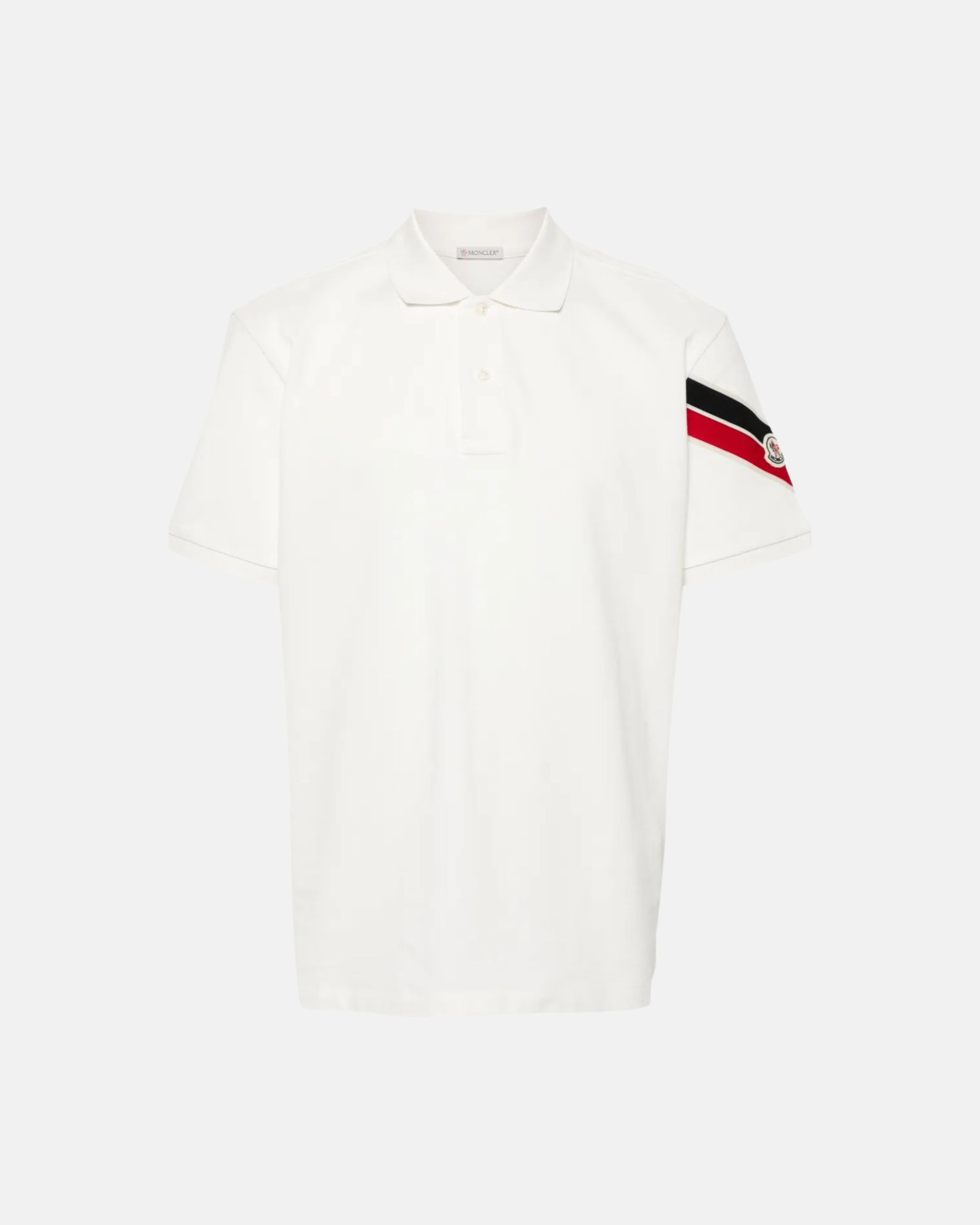 8A0000289A16 POLO PIQUÉ CREMALLERA TRIBANDA MONCLER S8M BLANCO