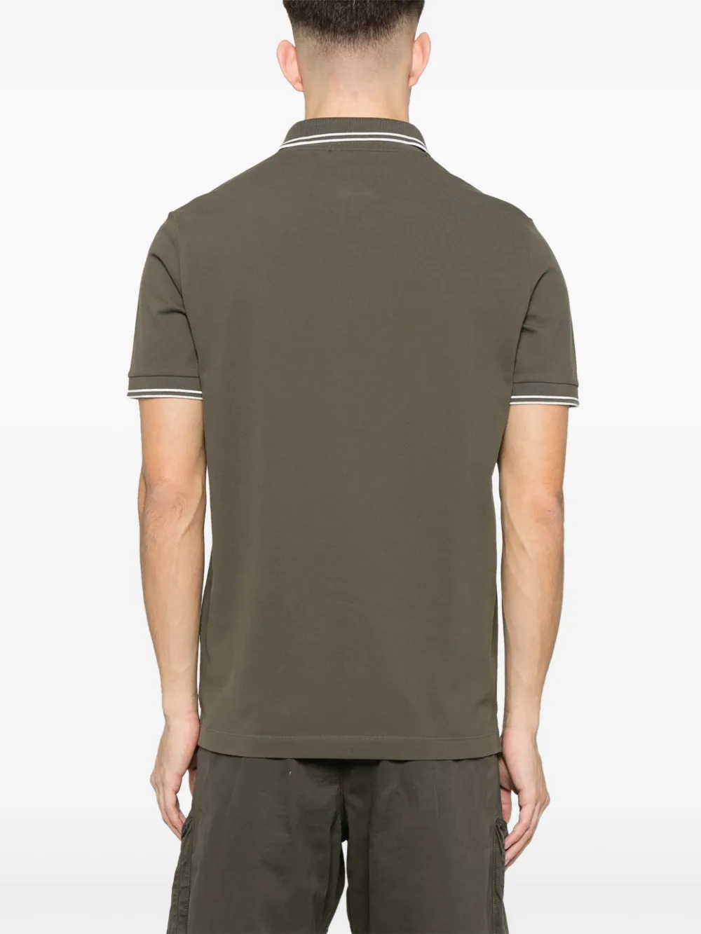 K1S1522002SCS0018 POLO PIQUÉ STRECHT STONE ISLAND S8M  VERDE MILITAR