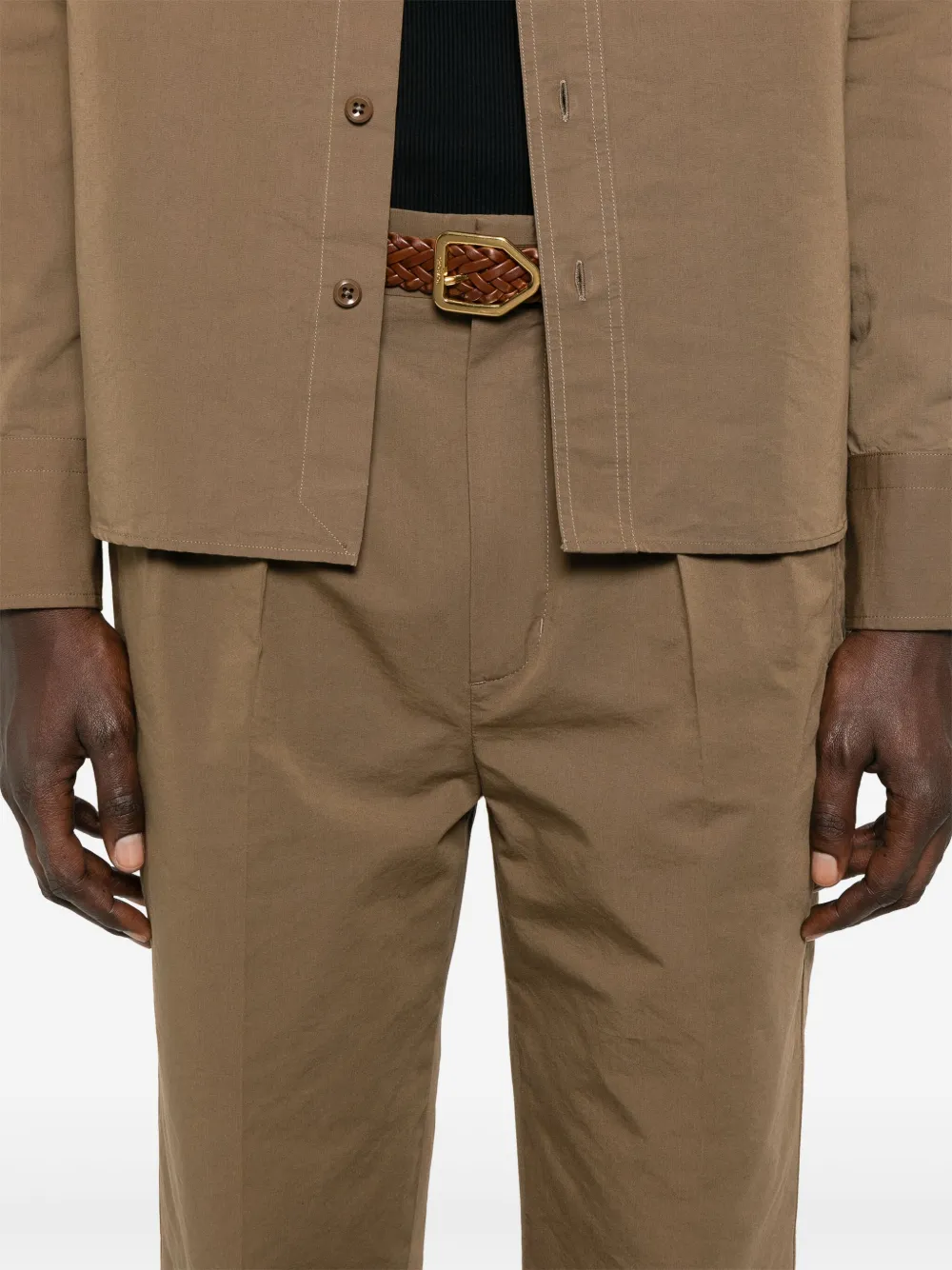 SHP006FMC207S25 PANTALÓN POPELIN PINZA TOM FORD S8M  BEIGE