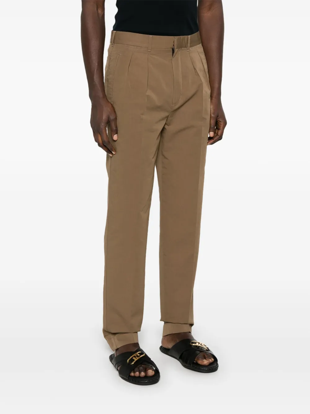 SHP006FMC207S25 PANTALÓN POPELIN PINZA TOM FORD S8M  BEIGE