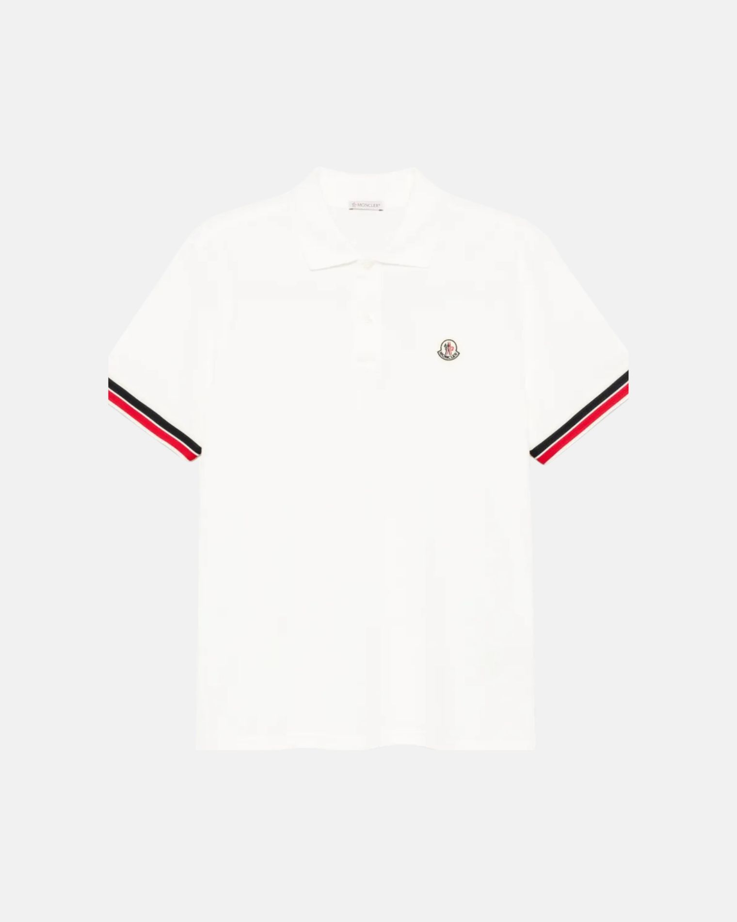 8A00002089A16 POLO MC PIQUÉ PUÑO RAYA MONCLER S8M   BLANCO