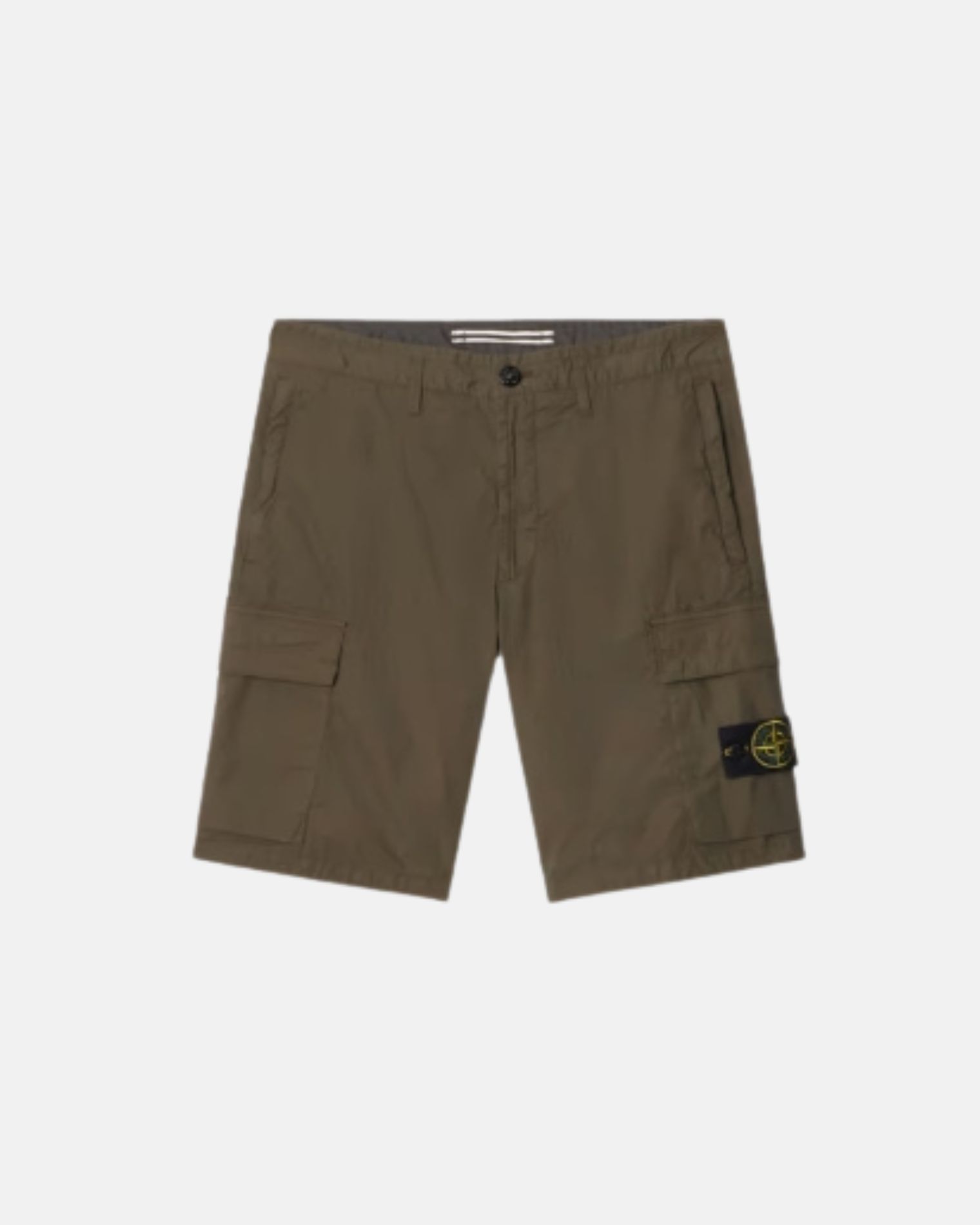 KS15L100L08S0003 BERMUDA POPELÍN STRECHT CARGO STONE ISLAND S8M VERDE MILITAR