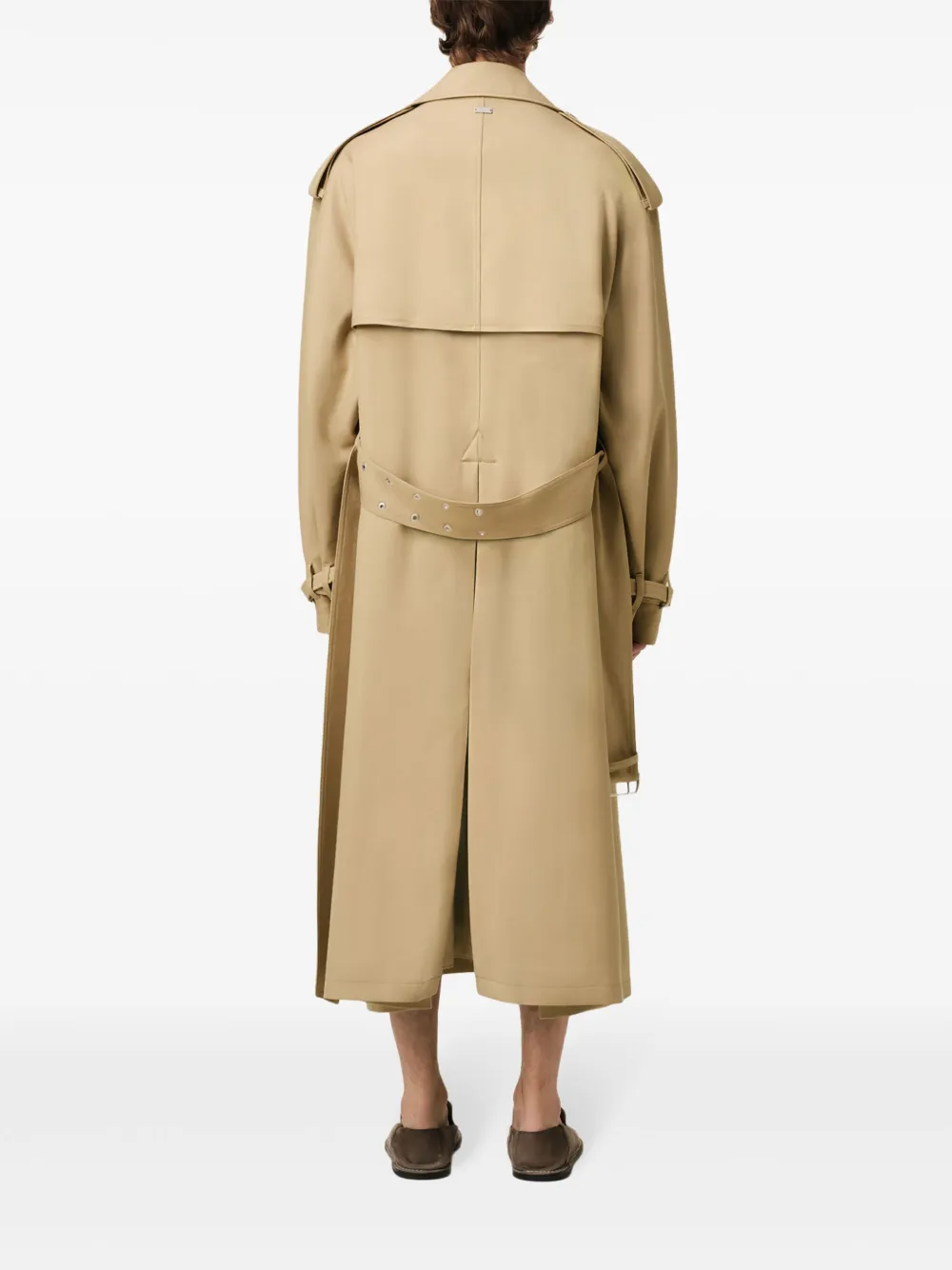 HJK520CO0081 GABARDINA LARGA CON CINTURÓN AMI PARIS S8M   BEIGE