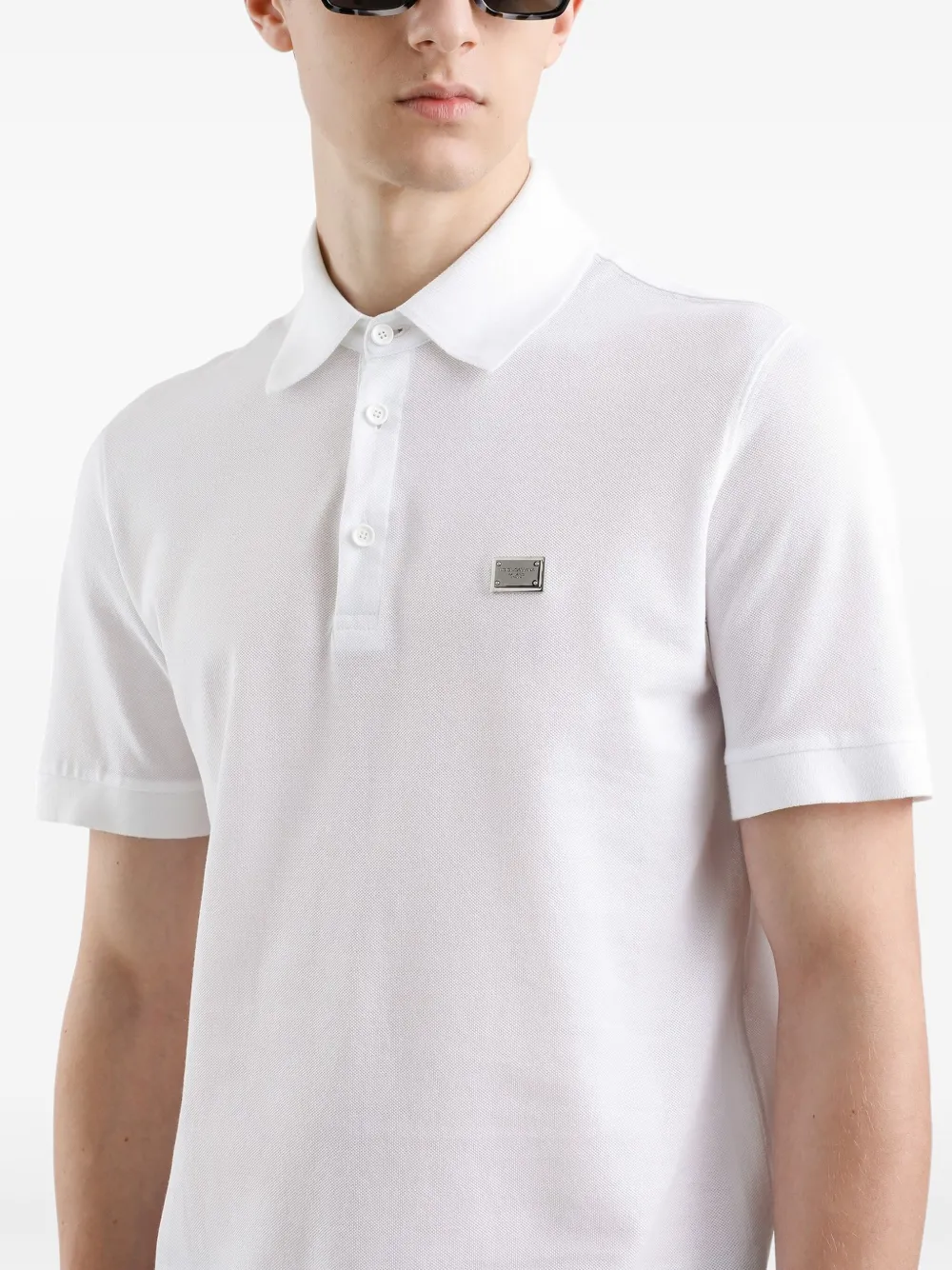 G8PL4TG7F2H POLO PIQUÉ CON PLACA "DOLCE & GABBANA" F7M