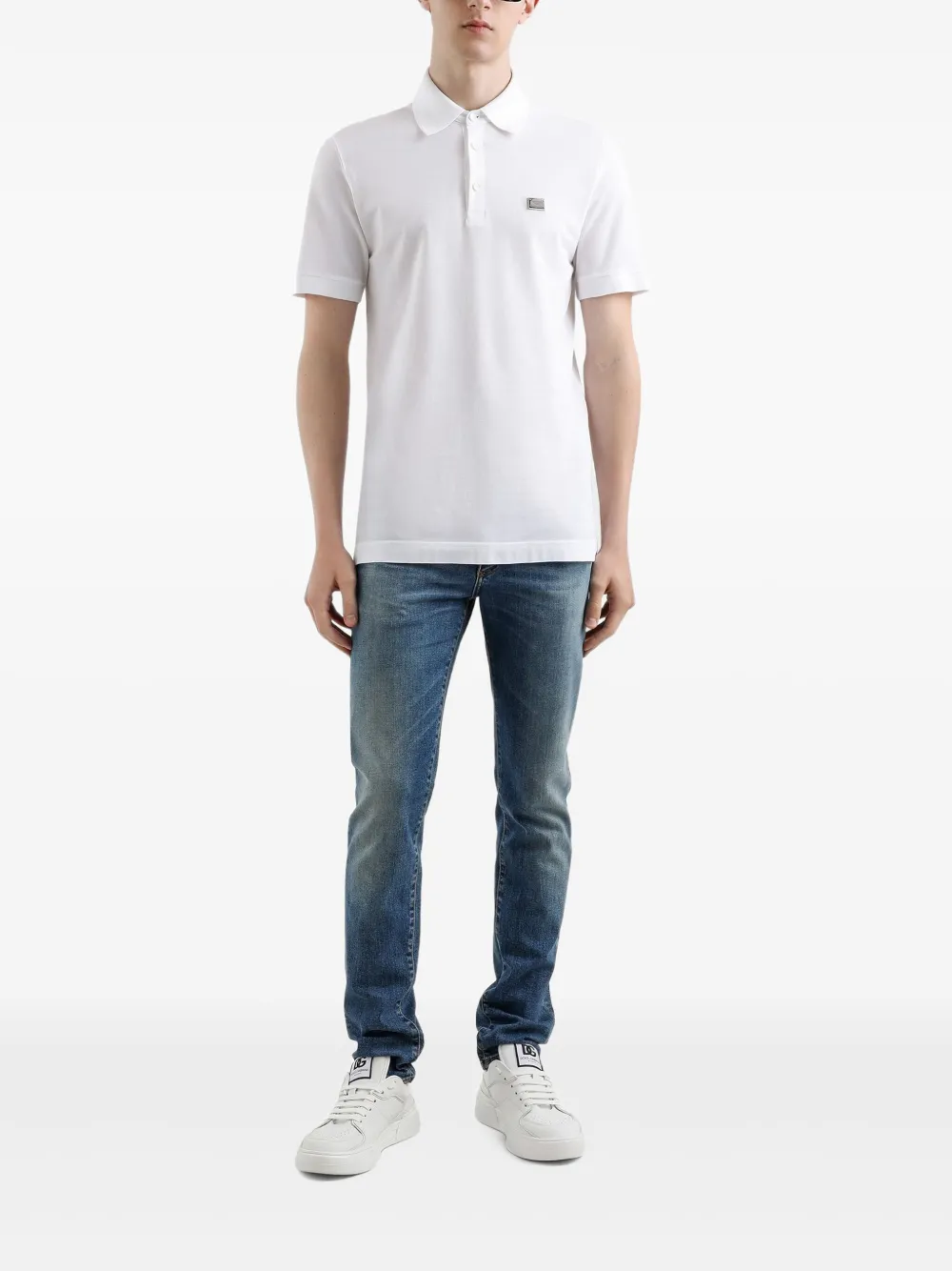 G8PL4TG7F2H POLO PIQUÉ CON PLACA "DOLCE & GABBANA" F7M