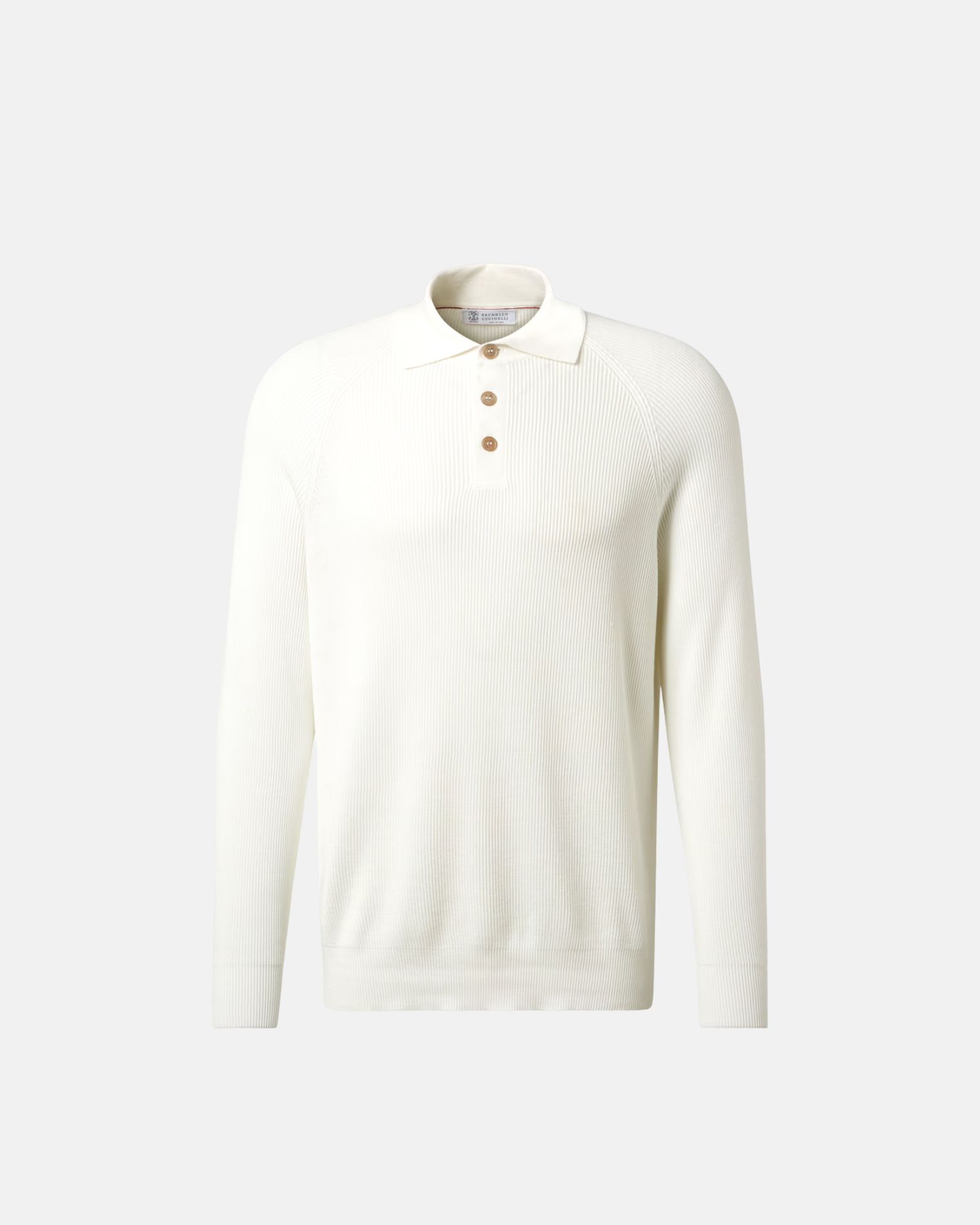 M29400105 SUETER CUELLO POLO ALGODÓN BRUNELLO CUCINELLI F9M  BLANCO ROTO