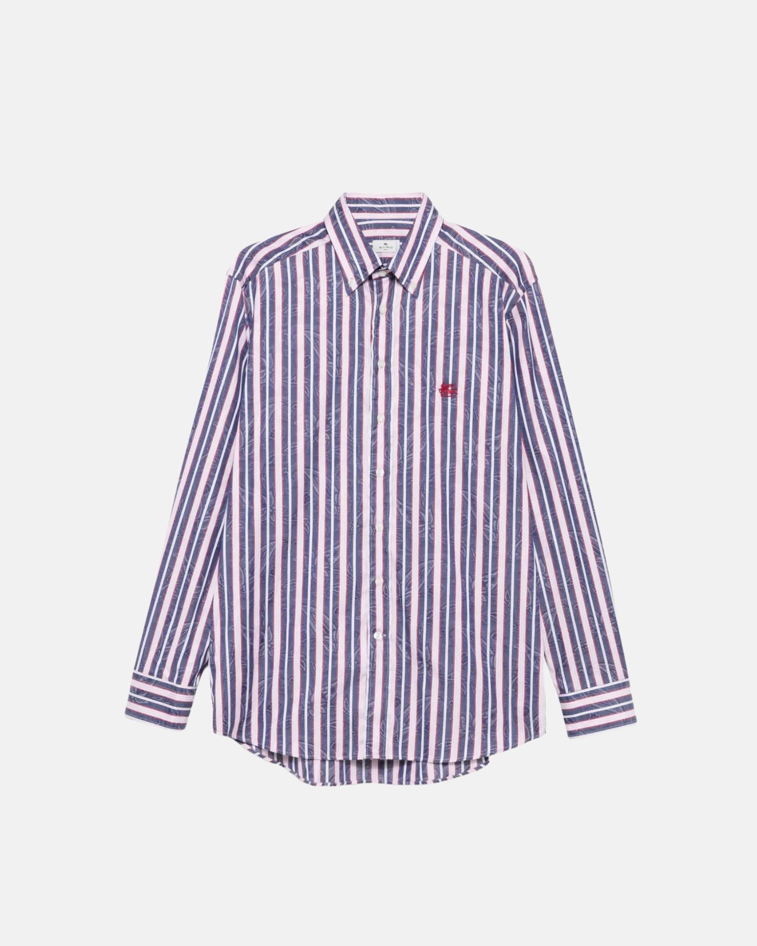 MRIB000499TJ5A3 CAMISA BOTÓN DOWN RAYA ETRO F9M   AZUL BURDEOS