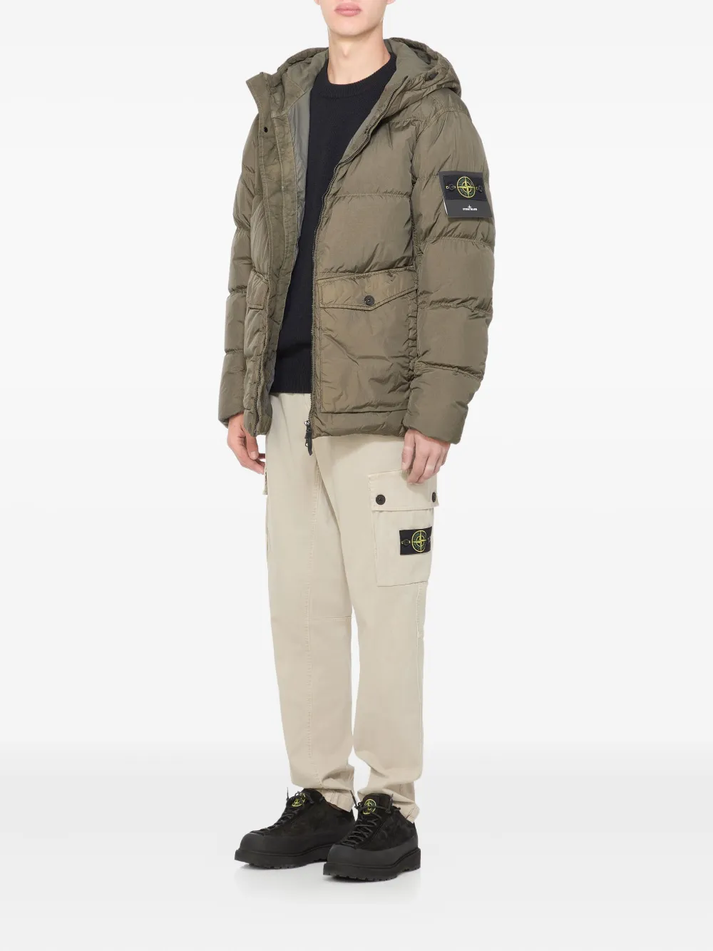 3100034S00L1 PANTALÓN CARGO GABARDINA STRECHT STONE ISLAND F9M BEIGE DESIERTO
