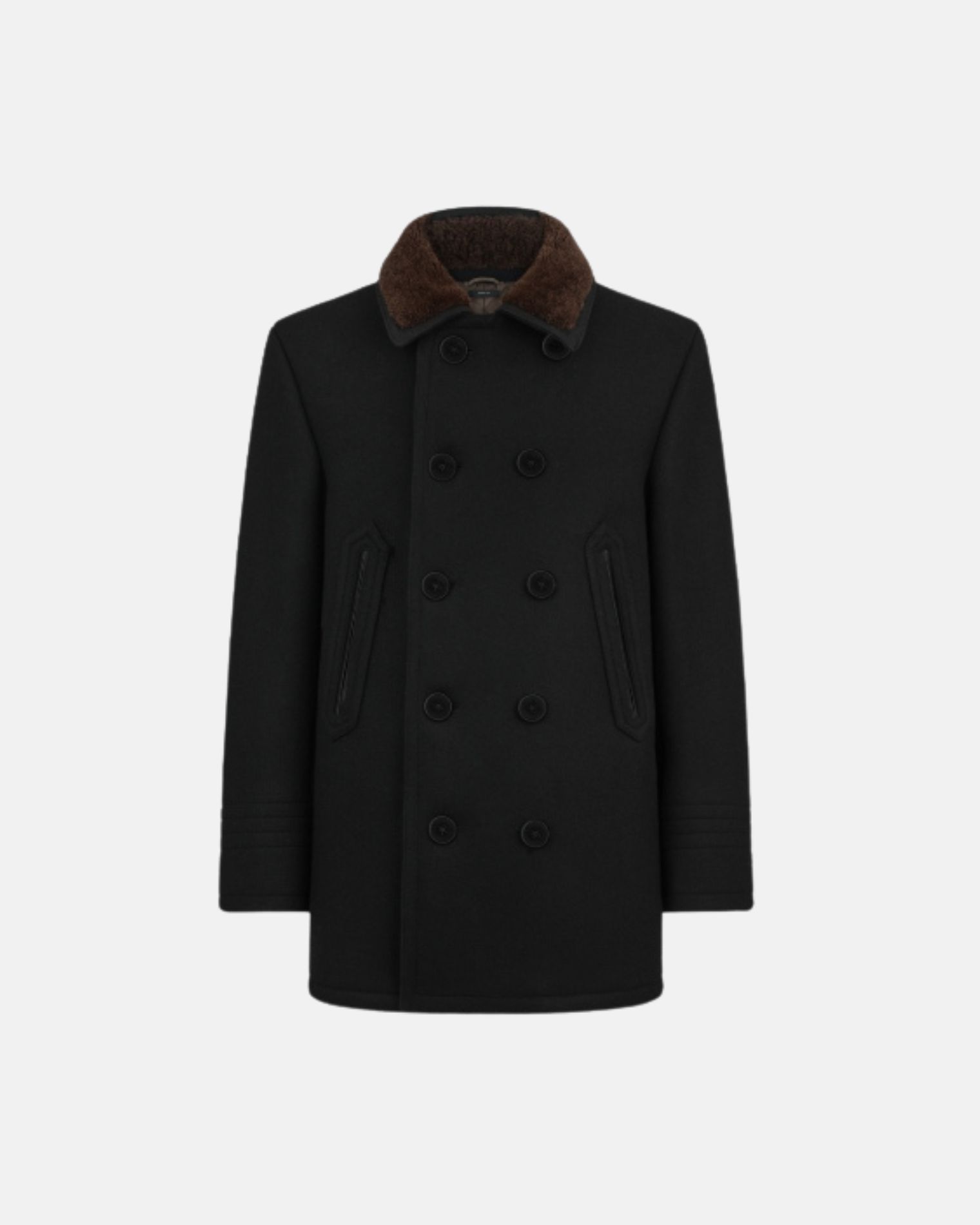 OPR011FMW066 PEACOAT MELTON JAPONES SHEARLING TOM FORD F9M  NEGRO MARRON