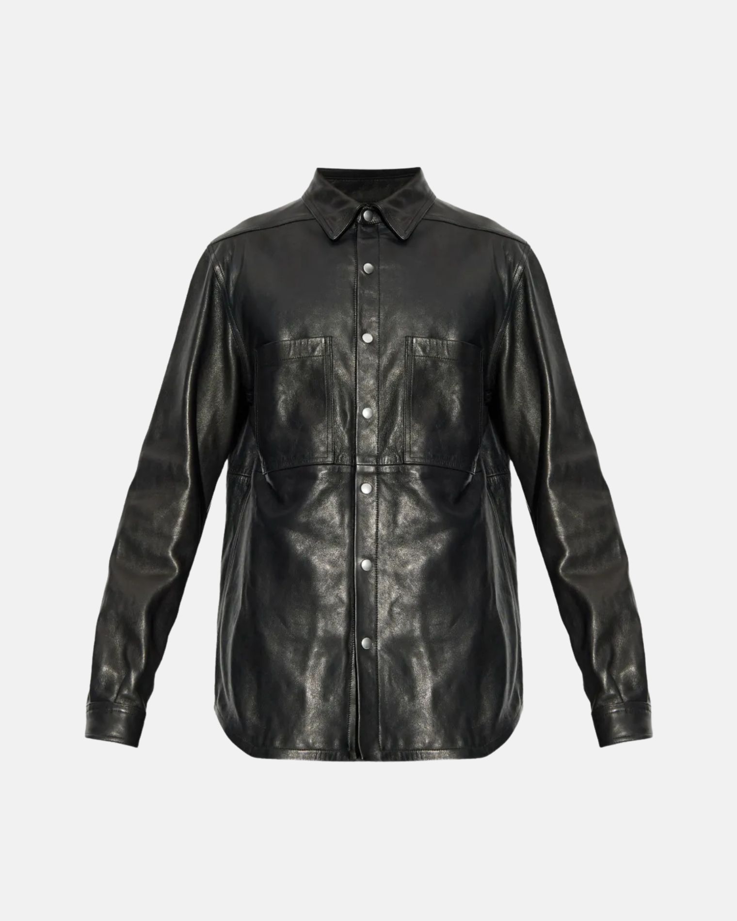 RU02E1744 SOBRECAMISA PIEL RICK OWENS F9M   NEGRO