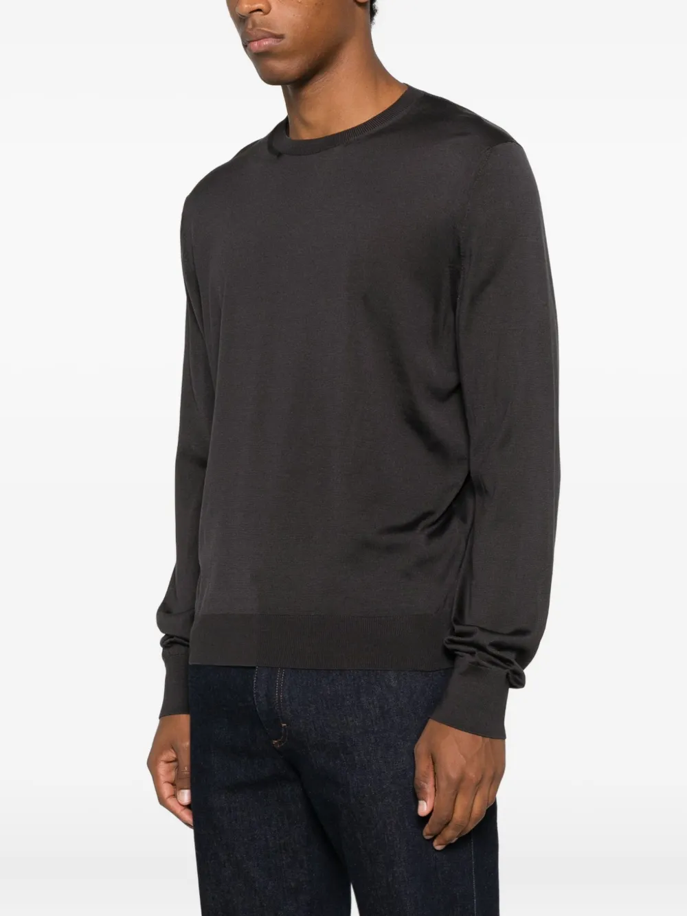 KCL057YMS135 SUETER SEDA CUELLO REDONDO TOM FORD F9M   NEGRO