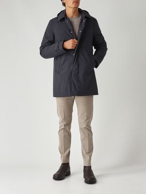 PI001242U12840 GABARDINA GORETEX ACOLCHADA CAPUCHA DESMONTABLE HERNO F9M  MARINO
