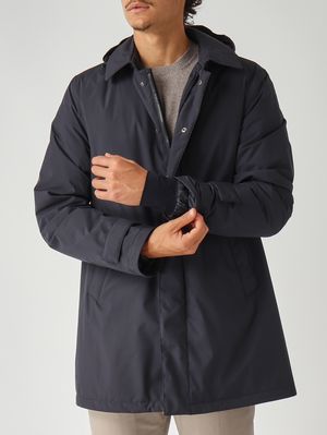 PI001242U12840 GABARDINA GORETEX ACOLCHADA CAPUCHA DESMONTABLE HERNO F9M  MARINO