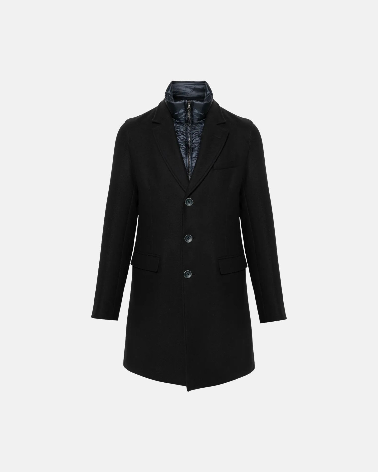 CA000215U33432R ABRIGO SARGA LANA CON CORTAVIENTOS  HERNO F9M  MARINO