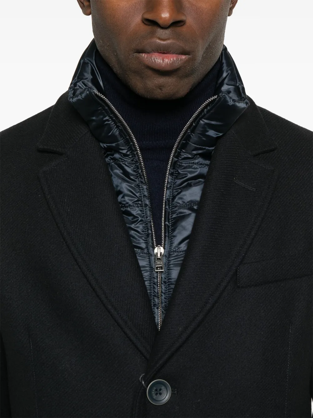 CA000215U33432R ABRIGO SARGA LANA CON CORTAVIENTOS  HERNO F9M  MARINO