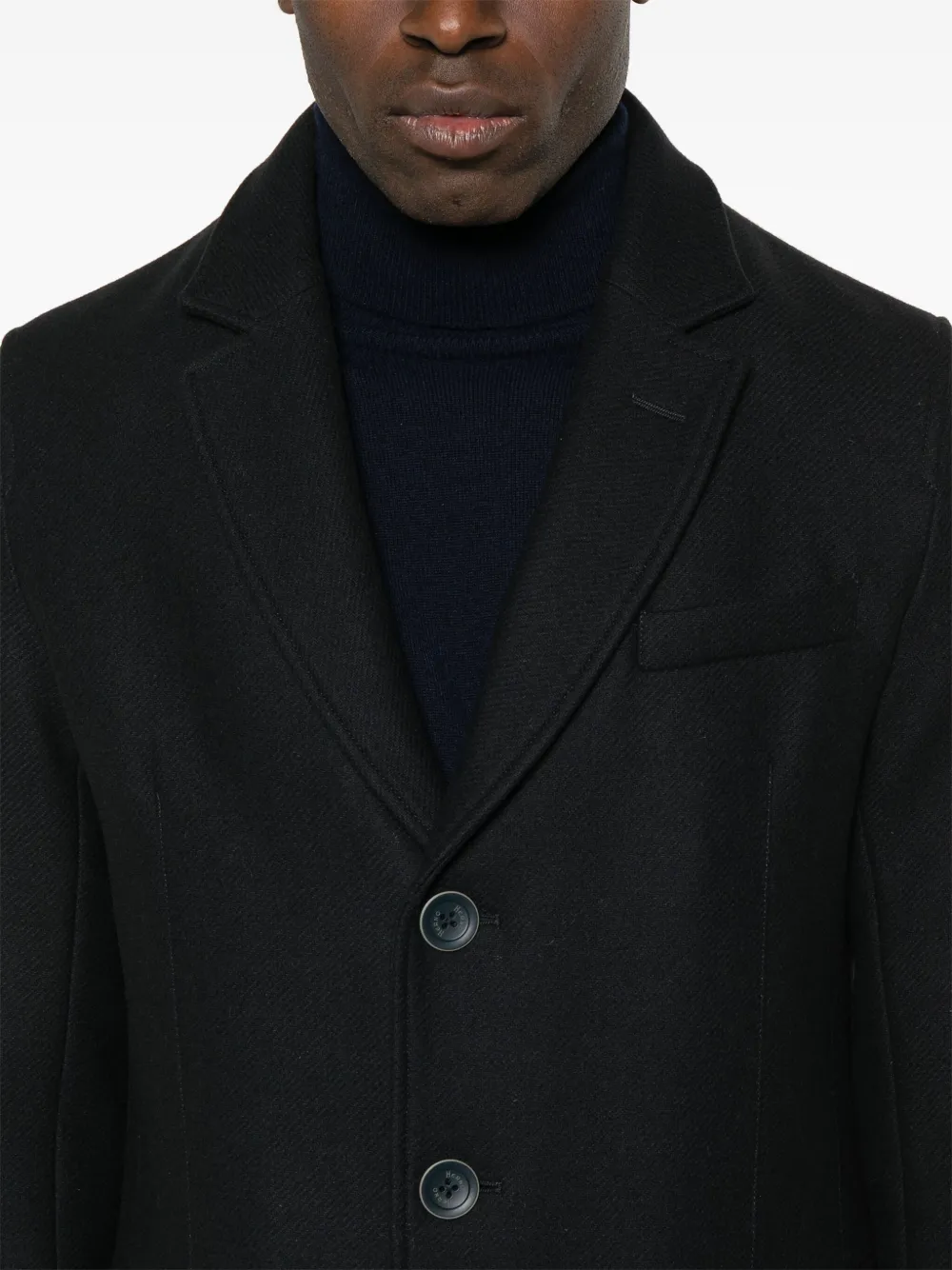 CA000215U33432R ABRIGO SARGA LANA CON CORTAVIENTOS  HERNO F9M  MARINO