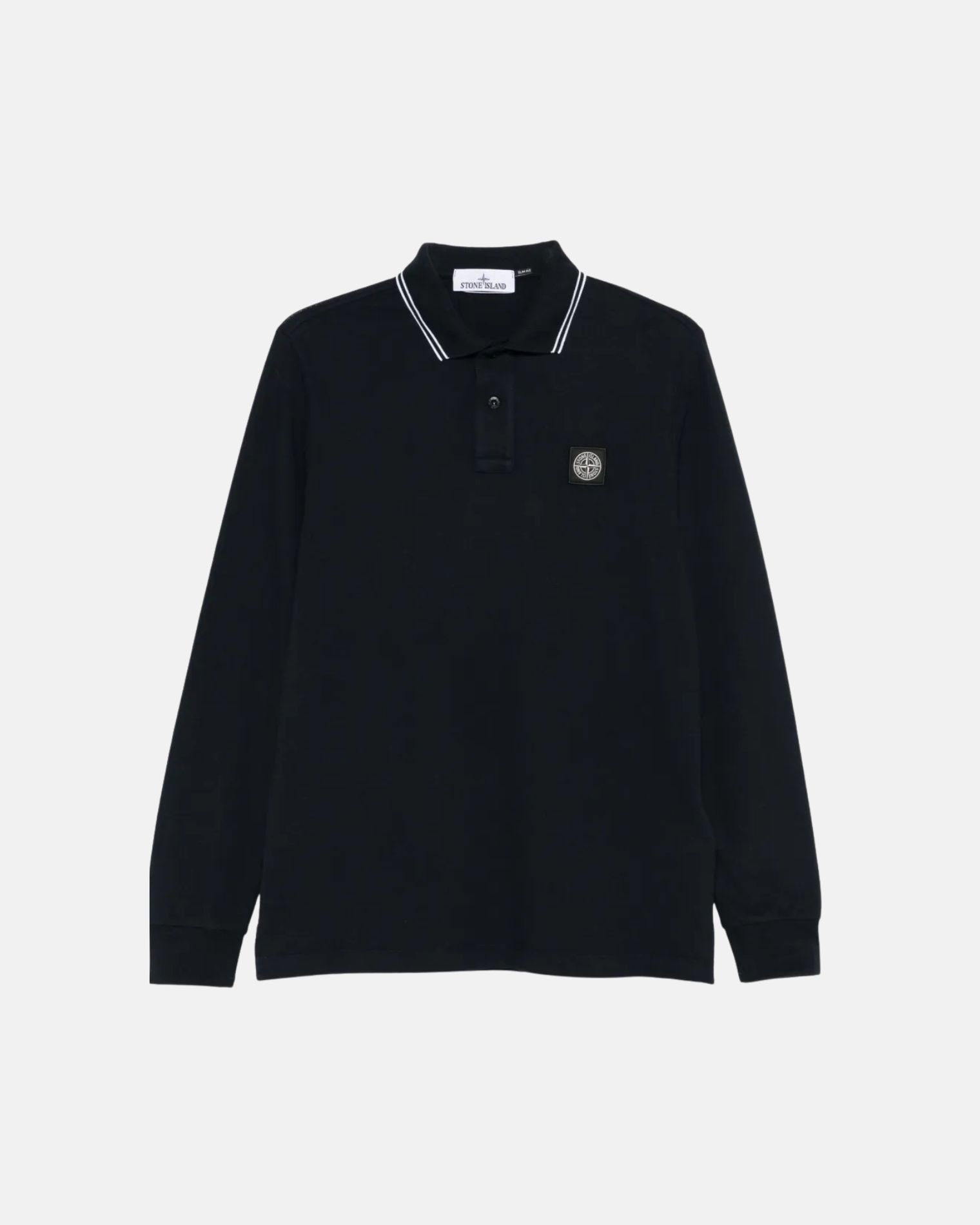 22000062S0018 POLO MANGA LARGA PIQUE STONE ISLAND F9M  MARINO
