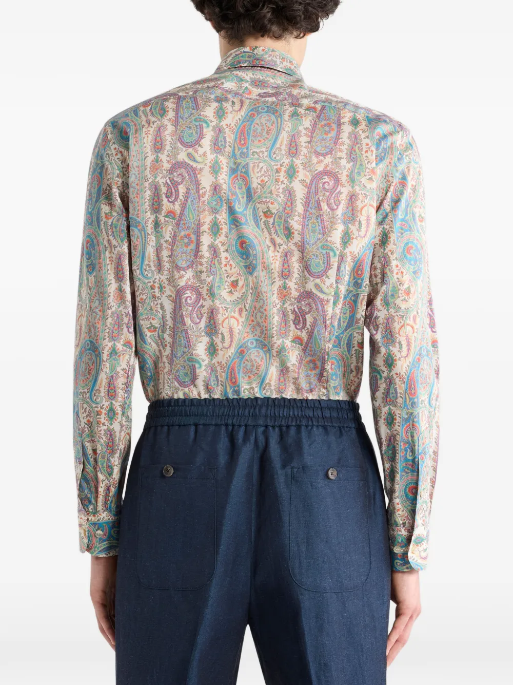 MRIB000199SA5Q6 CAMISA ESTAMPADO MOSAICO ETRO SZM   BLANCO VERDE NARANJA