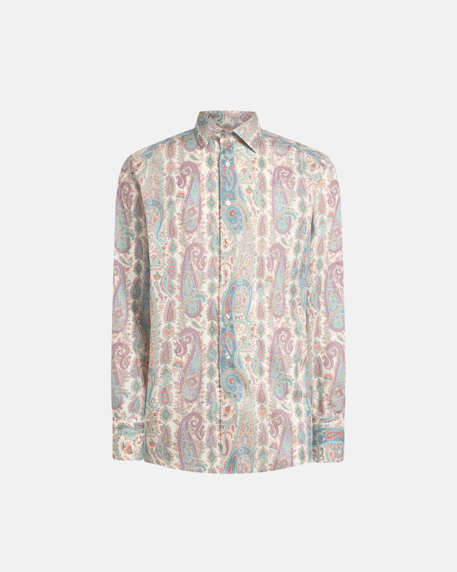 MRIB000199SA5Q6 CAMISA ESTAMPADO MOSAICO ETRO SZM   BLANCO VERDE NARANJA