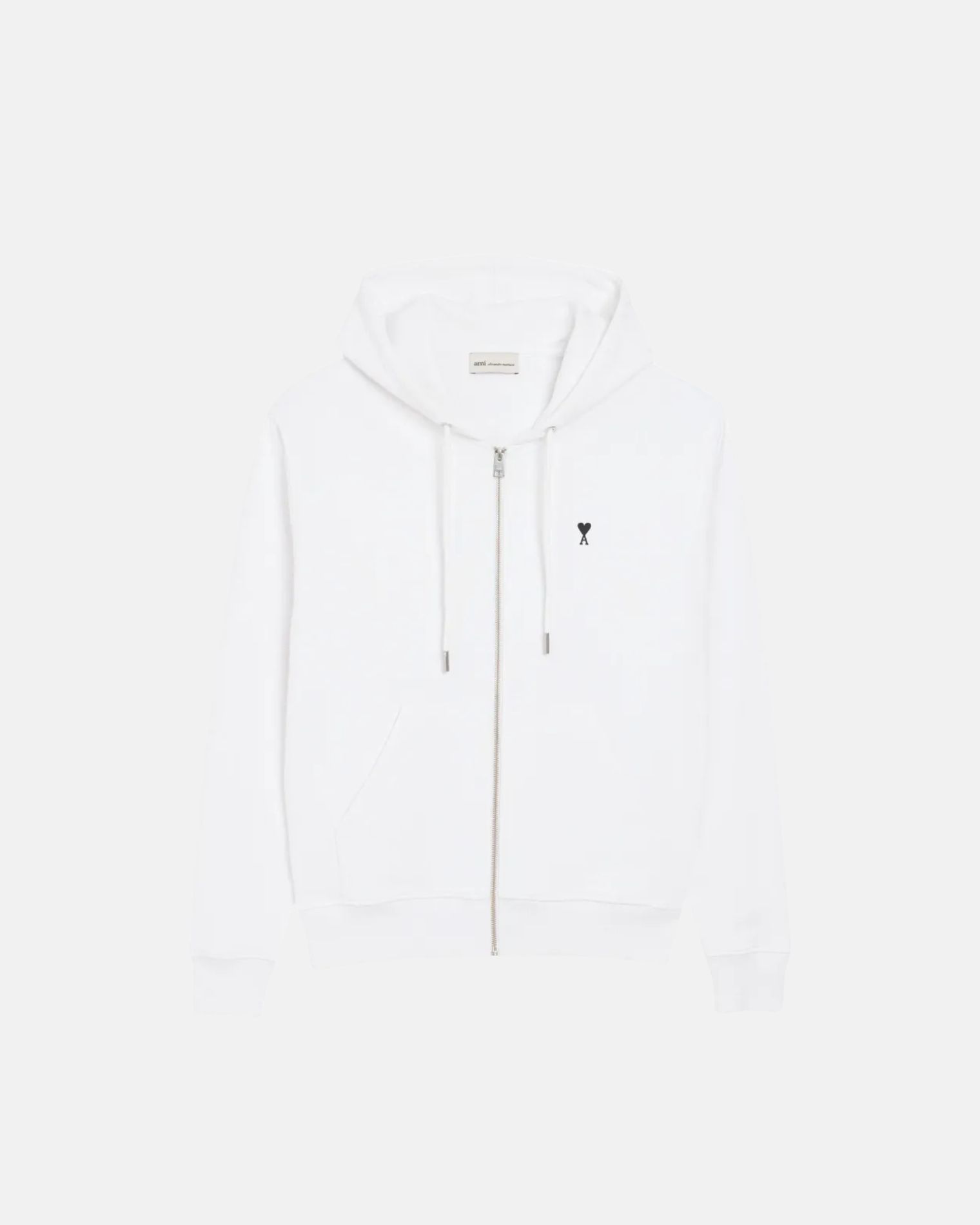 HSW765730 SUDADERA CAPUCHA  Y CREMALLERA ORGANICO  AMI PARIS SZM BLANCO