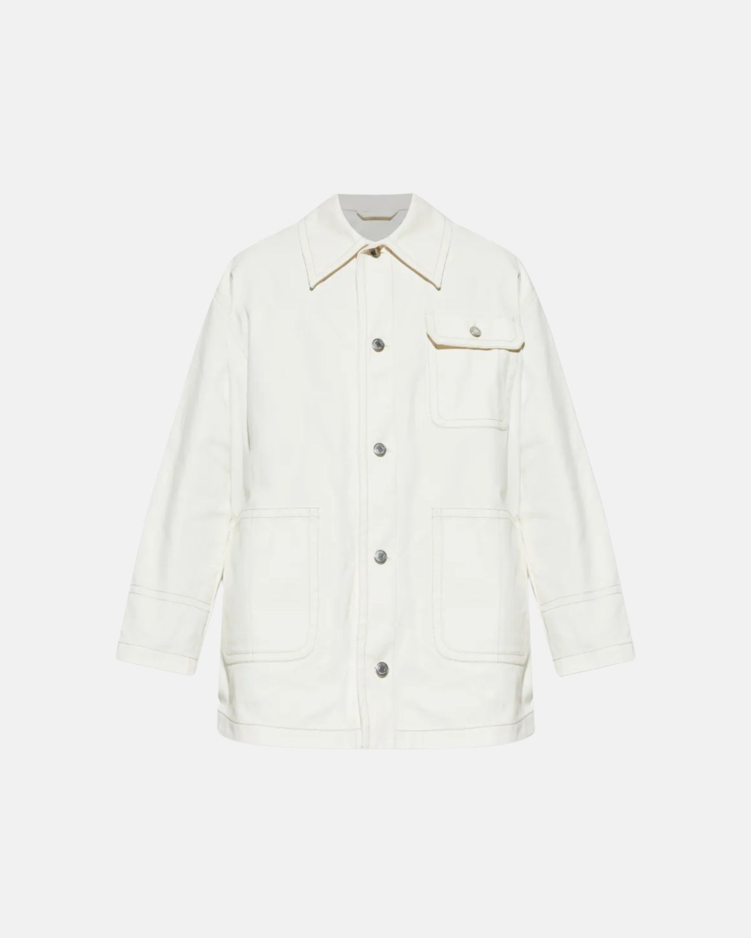 UJK874CO0211 CHAQUETA WORKER CANVAS AMI PARIS SZM   BLANCO ROTO