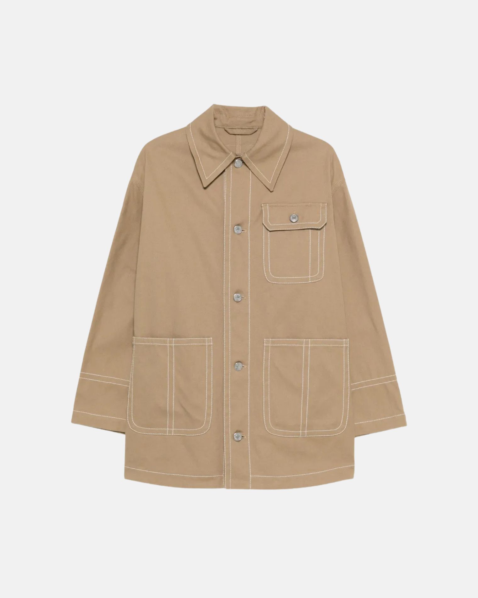 UJK880CO0211 CHAQUETA WORKER CANVAS AMI PARIS SZM  BEIGE