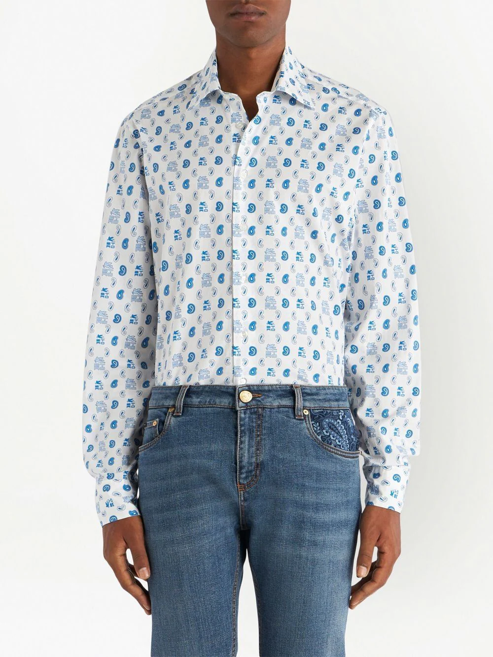 129084722  CAMISA ESTAMPADO PAISLEY Y LOGO PEGASO "ETRO" S4M