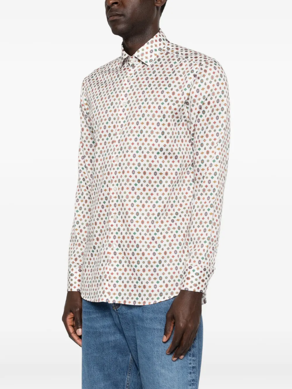 MRIB000199SA5Q6 CAMISA ESTAMPADO MOSAICO "ETRO" SZM   - blanco verde naranja